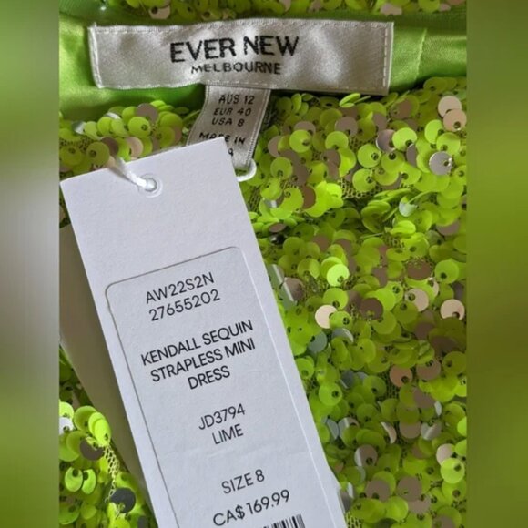 Ever New NWT strapless mini dress size US 8 - Picture 4 of 9